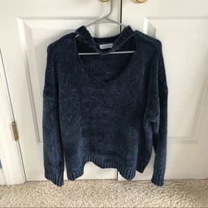 Velvet Open Neck Sweater